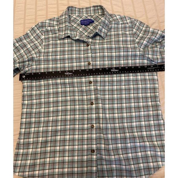 Pendleton Womens Plaid Long Sleeve Cotton Shirt Size L - Picture 6 of 7
